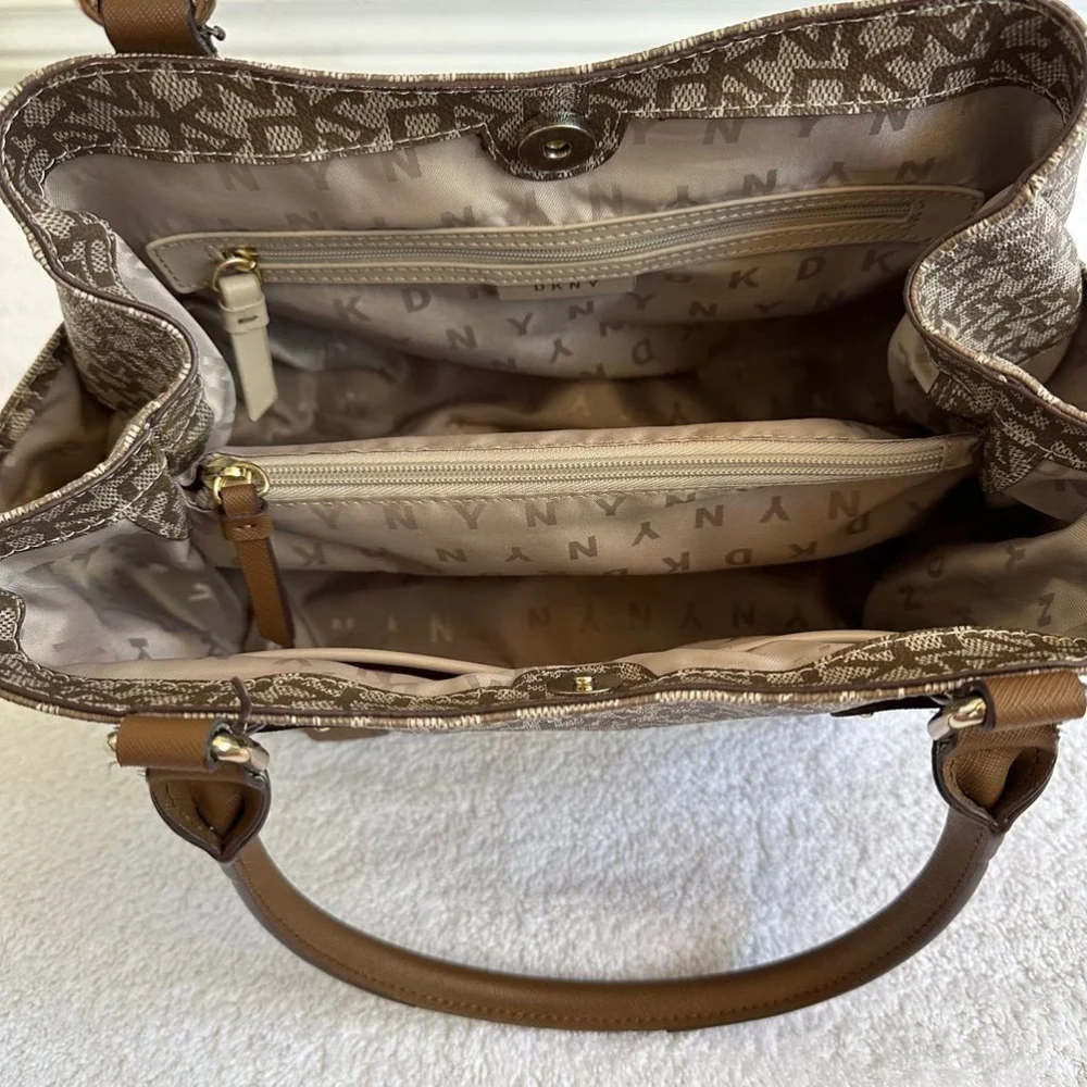 DKNY Brown and Tan Handbag